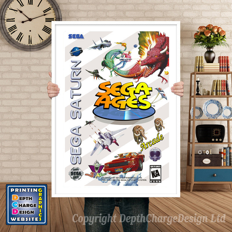 Sega Saturn Sega Ages Game Inspired Retro Poster