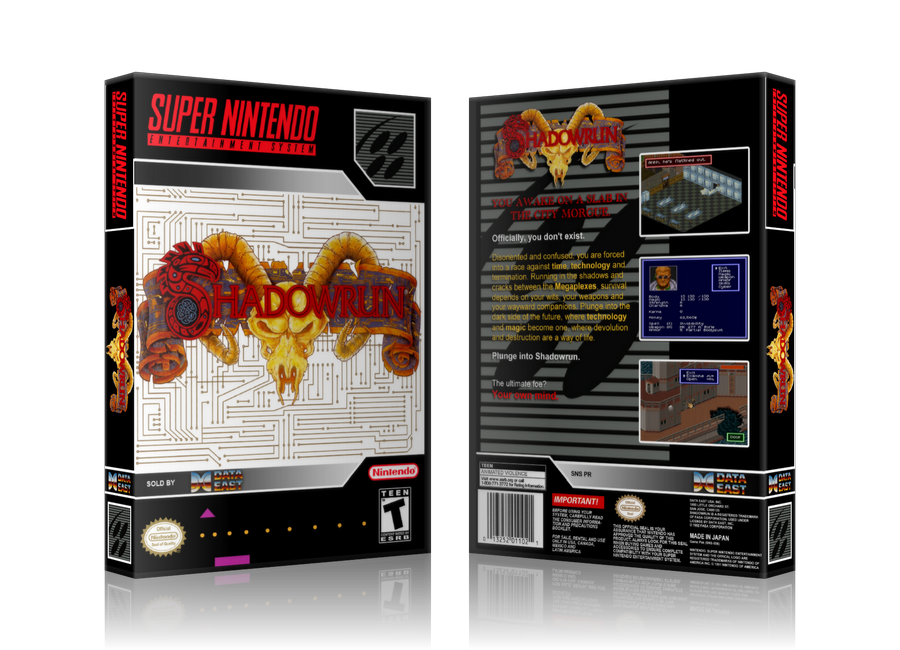 Shadowrun Replacement Nintendo SNES Game Case Or Cover – SNES Replacement Game case product image 1