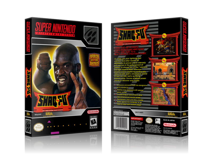 Shaq Fu Replacement Nintendo SNES Game Case Or Cover – SNES Replacement Game case product image 1