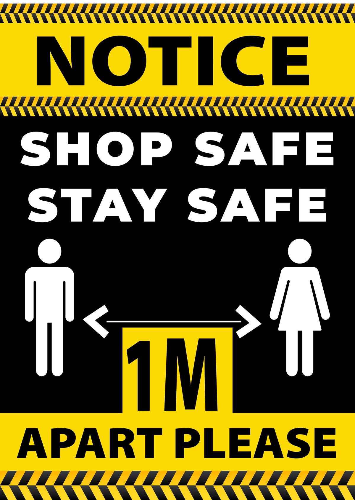 1m Apart Poster Sd001 Social Distancing Floor Stickers
