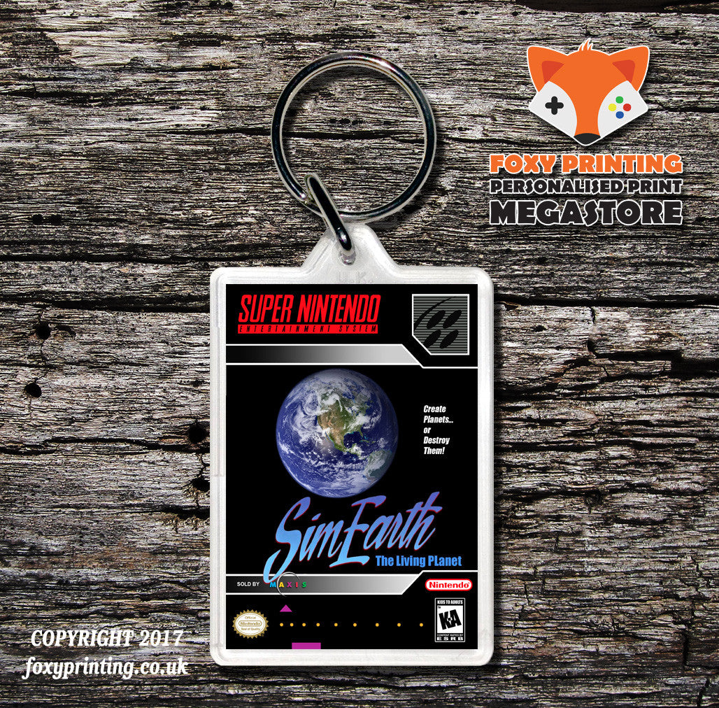 Sim Earth The Living Planet Game Inspired Retro Gaming Keyring