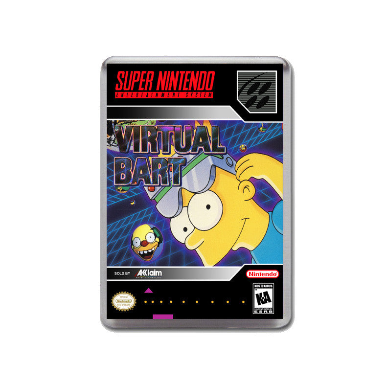 Simpsons Virtual Bart SNES GAME inspired Retro Gaming Magnet
