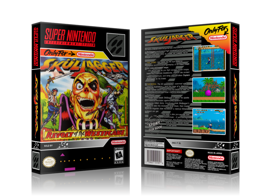 Skuljagger Replacement Nintendo SNES Game Case Or Cover β SNES Replacement Game case product image 1