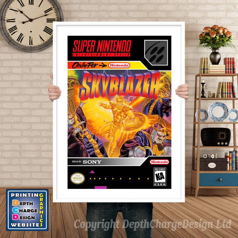 Skyblazer Super Nintendo GAME INSPIRED THEME Retro Gaming Poster A4 A3 A2 Or A1 – Skyblazer Super Nintendo Game Inspired Theme Retro Gaming Poster