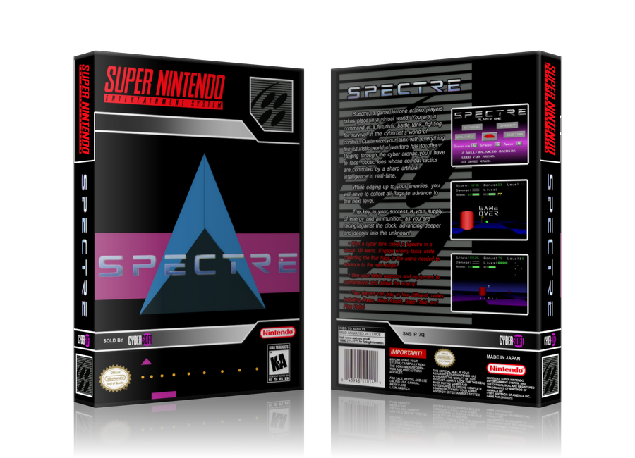Spectre Replacement Nintendo SNES Game Case Or Cover – SNES Replacement Game case product image 1