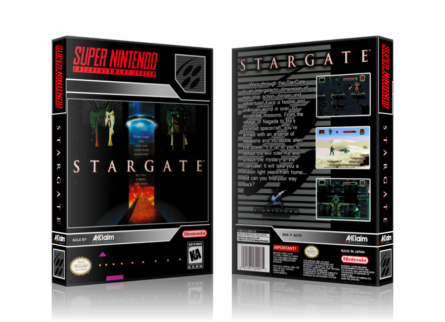 Stargate Replacement Nintendo SNES Game Case Or Cover – SNES Replacement Game case product image 1