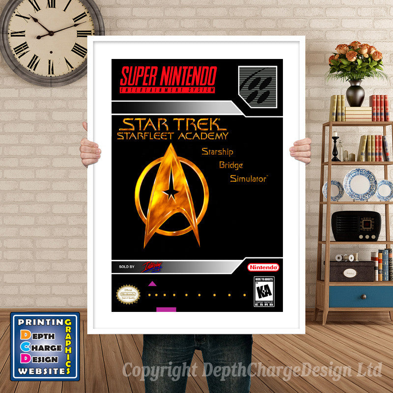 Star Trek Starfleet Academy Super Nintendo GAME INSPIRED THEME Retro Gaming Poster A4 A3 A2 Or A1