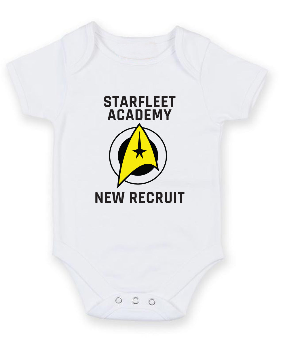Starfleet Academy new Recruit Printed Baby Grow Bodysuit Boy Girl Unisex Gift