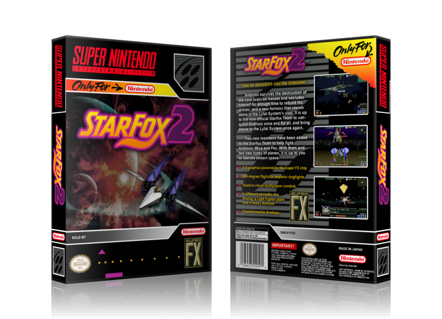 Starfox 2 Replacement Nintendo SNES Game Case Or Cover β SNES Replacement Game case product image 1