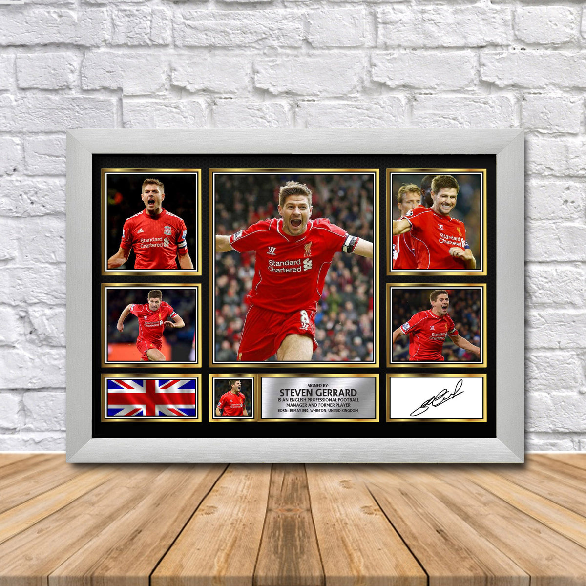 Steven Gerrard Printed Signature Print