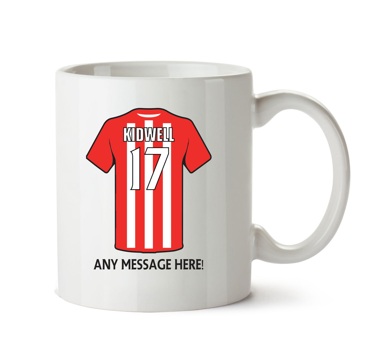 Stoke City Football Team Mug - Personalised Birthday Age and Name – printed mug product image 1