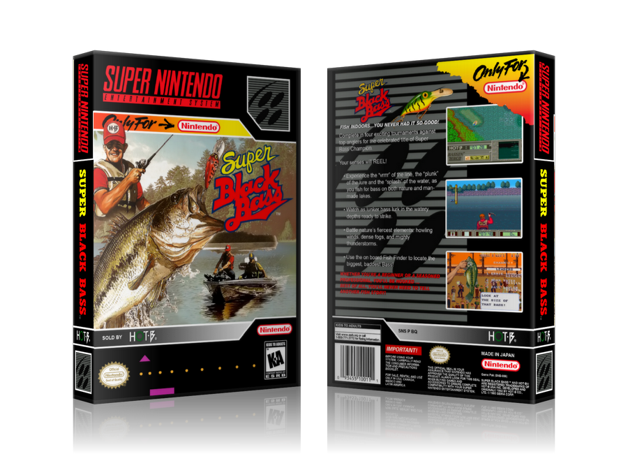 Super Black Bass Replacement Nintendo SNES Game Case Or Cover – SNES Replacement Game case product image 1