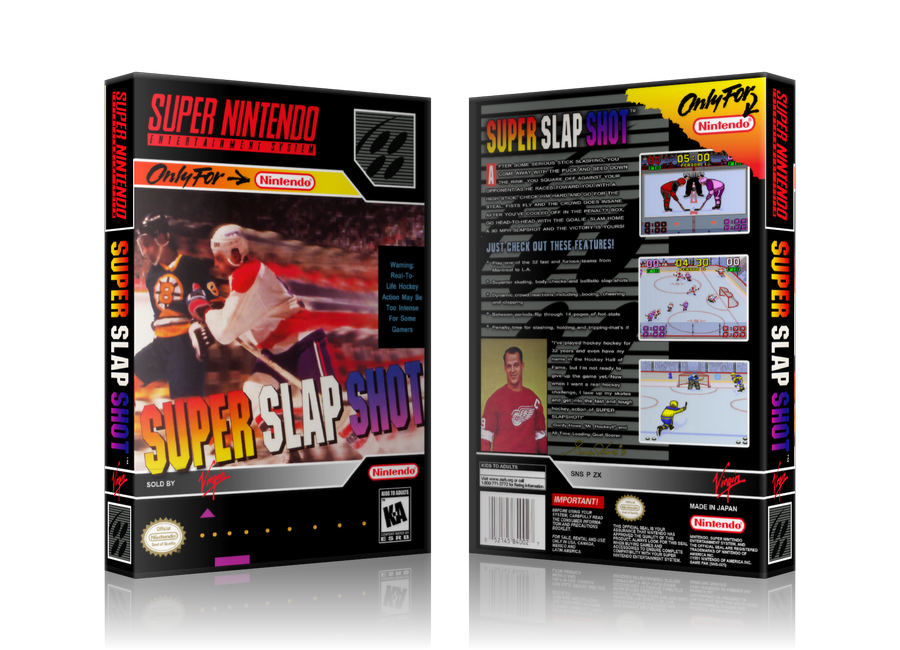 Super Slap Shot Replacement Nintendo SNES Game Case Or Cover β SNES Replacement Game case product image 1