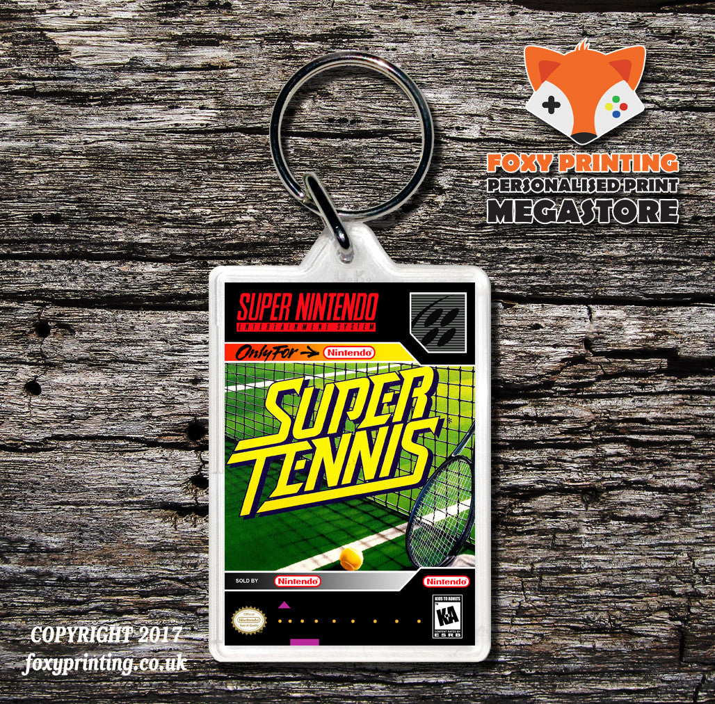 Super Tennis Game Inspired Retro Gaming Keyring