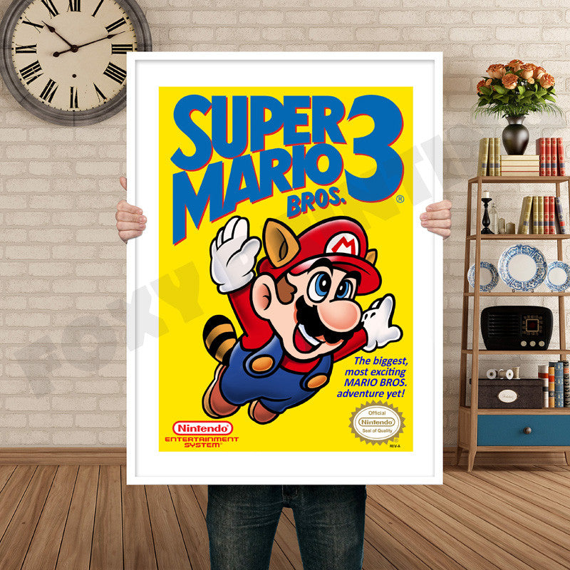 Super Mario bros 3 Retro GAME INSPIRED THEME Nintendo NES Gaming A4 A3