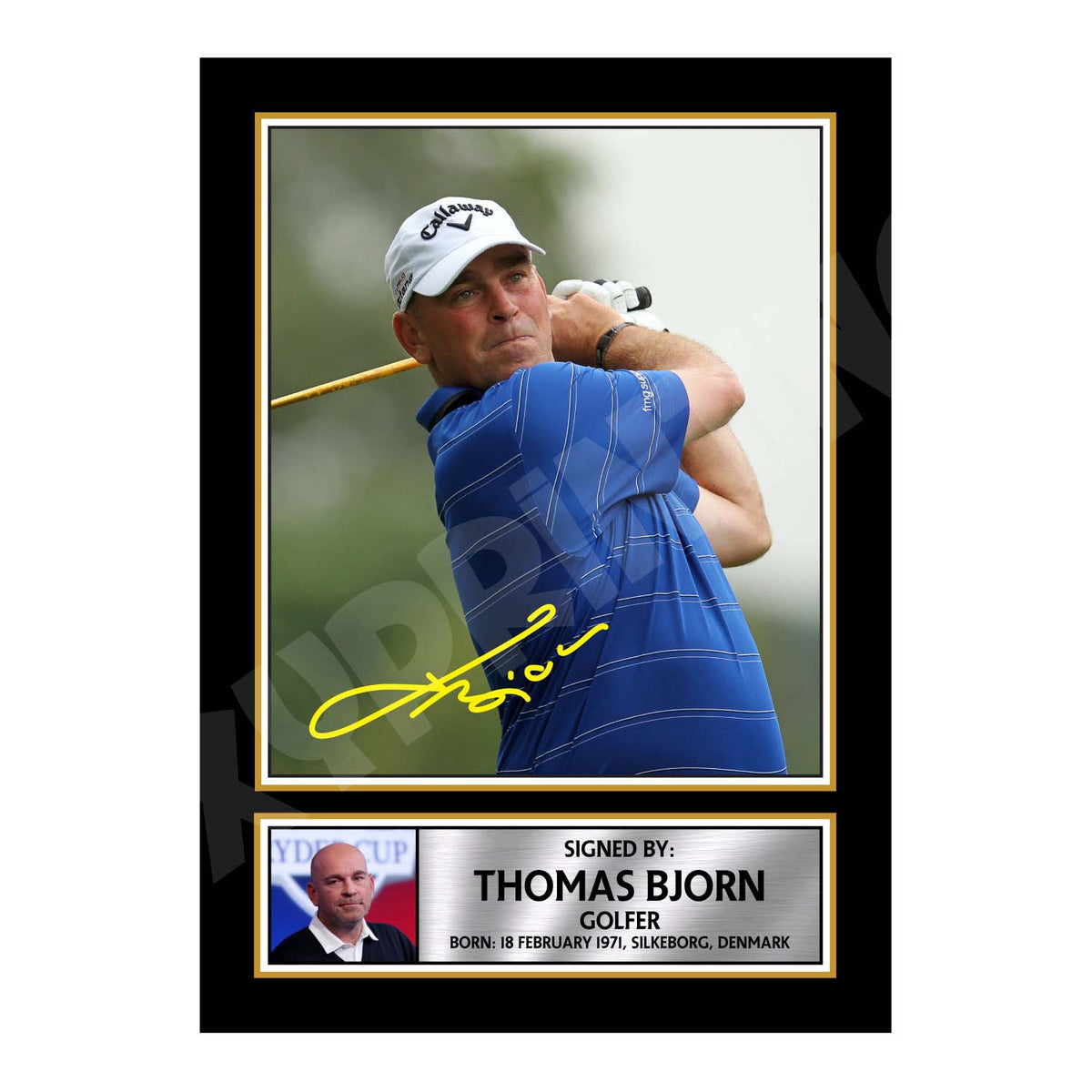 THOMAS BJORN Limited Edition Golfer Signed Print - Golf