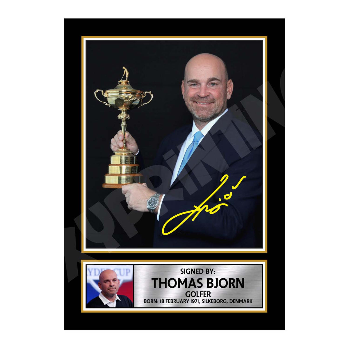 THOMAS BJORN 2 Golfer Printed Signature Print – Thomas Bjorn 2 Golfer Printed Signature Print – A1 Print Only