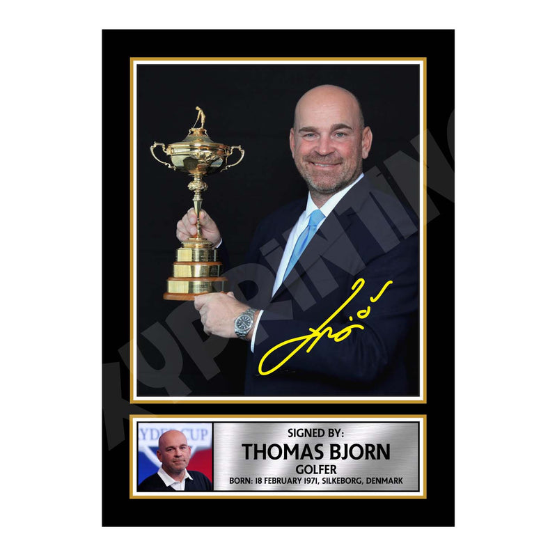 THOMAS BJORN 2 Limited Edition Golfer Signed Print - Golf