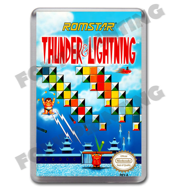 Thunder And Lightning Retro Nintendo NES Game Inspired Fridge Magnet 702
