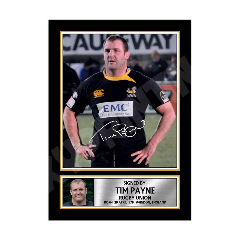 TIM PAYNE 2 Limited Edition Rugby Player Signed Print - Rugby