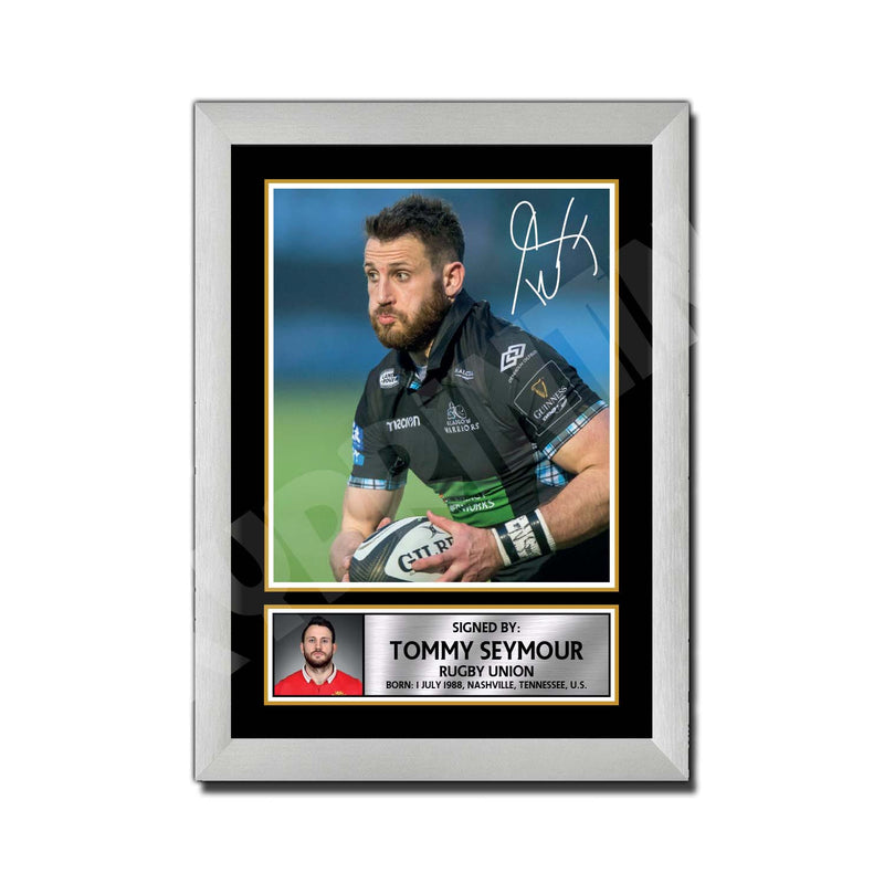 TOMMY SEYMOUR 2 Limited Edition Rugby Player Signed Print - Rugby