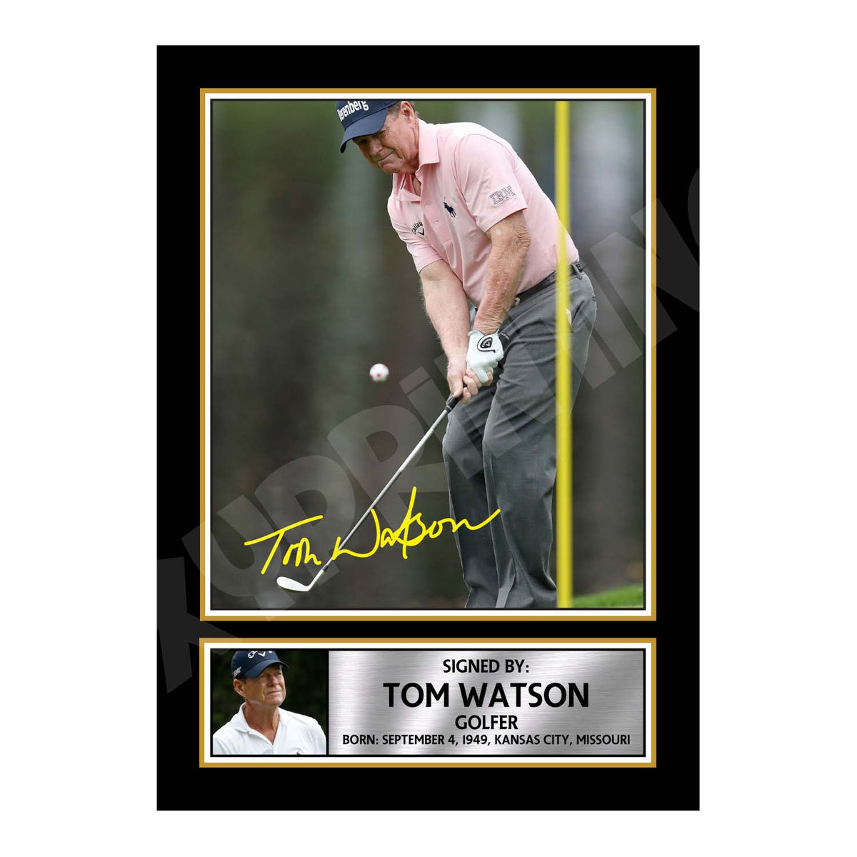 TOM WATSON Golfer Printed Signature Print – A1 Print Only