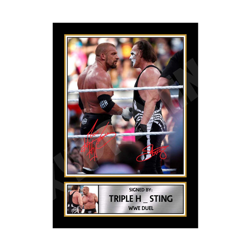 TRIPLE H _ STING Limited Edition MMA Wrestler Signed Print - MMA Wrestling