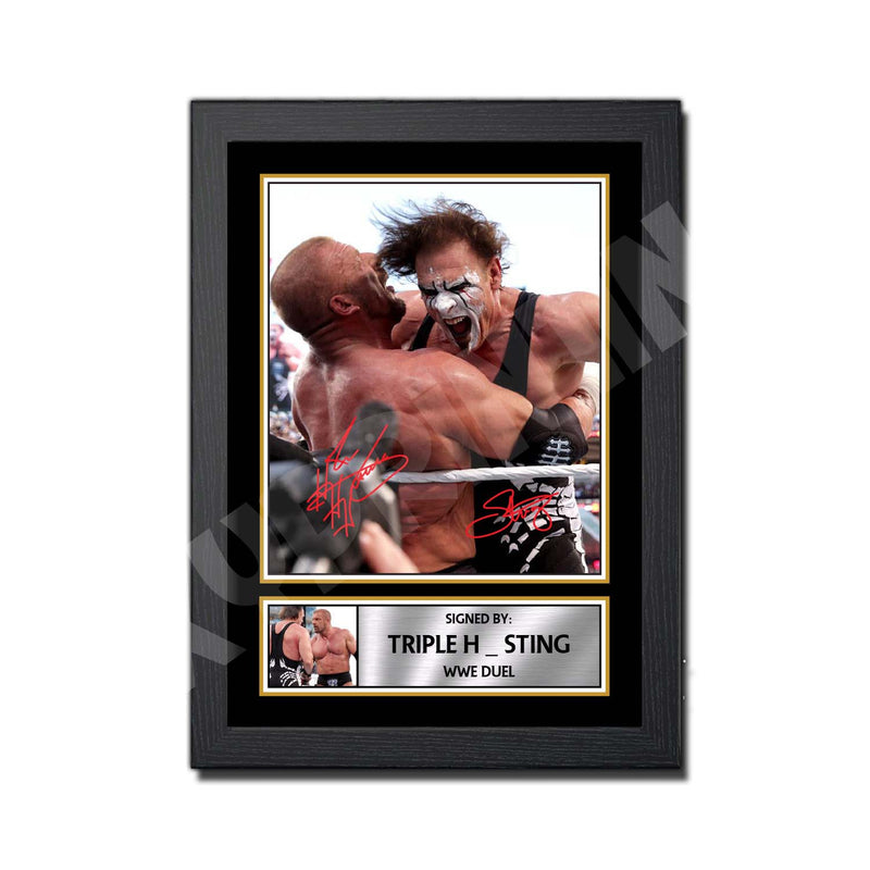 TRIPLE H _ STING 2 Limited Edition MMA Wrestler Signed Print - MMA Wrestling
