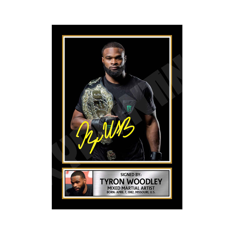 TYRON WOODLEY Limited Edition MMA Wrestler Signed Print - MMA Wrestling