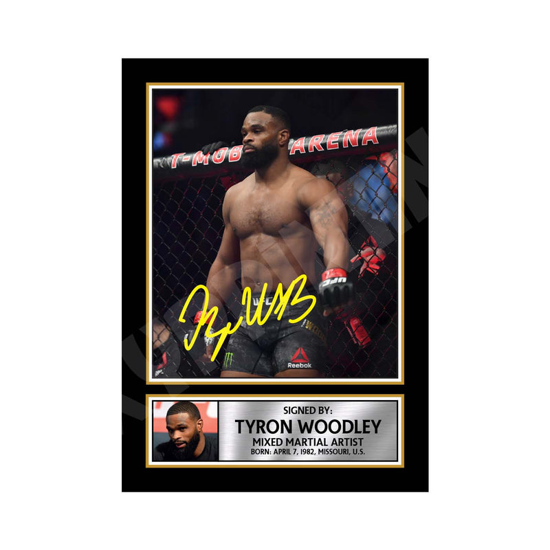 TYRON WOODLEY 2 Limited Edition MMA Wrestler Signed Print - MMA Wrestling