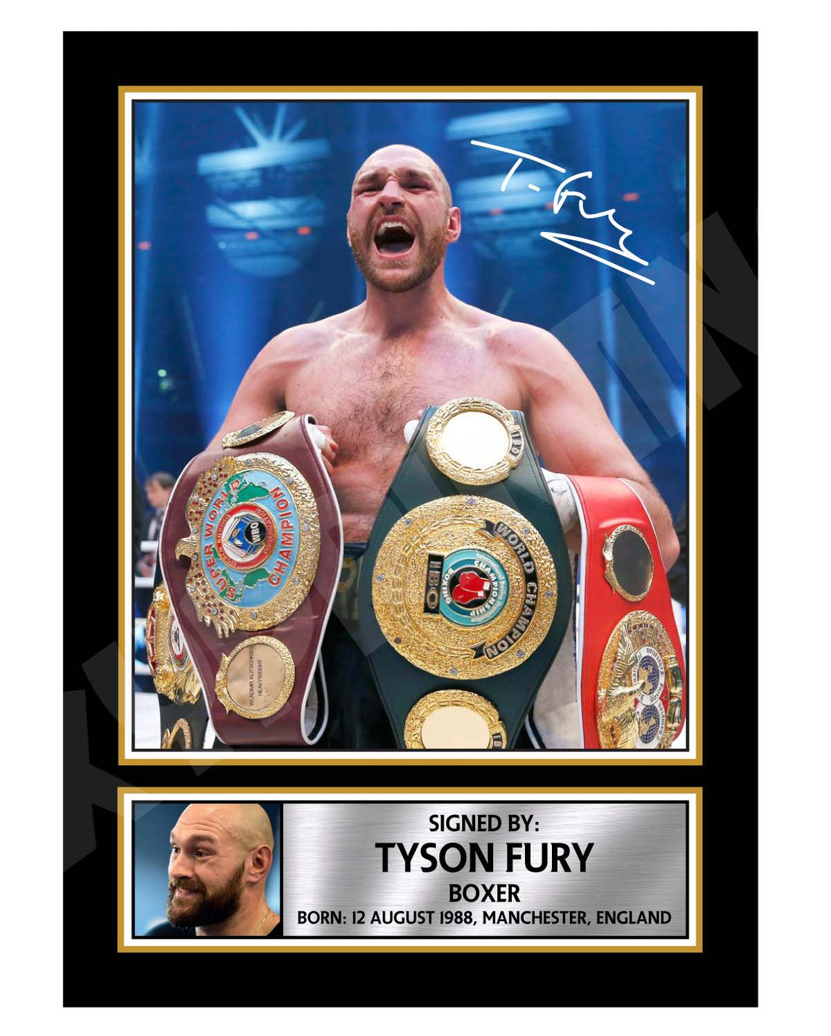 TYSON FURY Boxer Printed Signature Print – Boxing – Tyson Fury Boxer Printed Signature Print – A1 Print Only