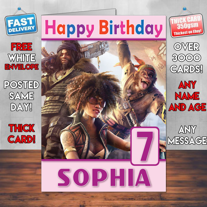 Personalised Tags Beyond Good And Evil 2 Shani Knox E3 Inspired Style Game Kids Inspired Birthday Card (SA) – Personalised Tags Beyond Good And Evil 2 Shani Knox E3 Game Birthday Card