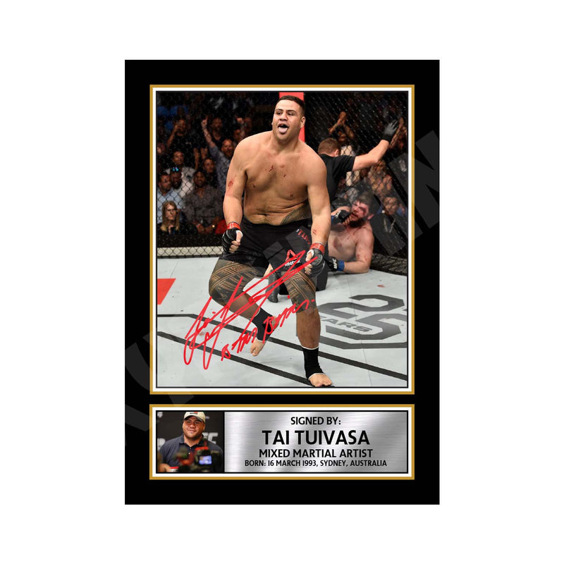 Tai Tuivasa 2 Limited Edition MMA Wrestler Signed Print - MMA Wrestling