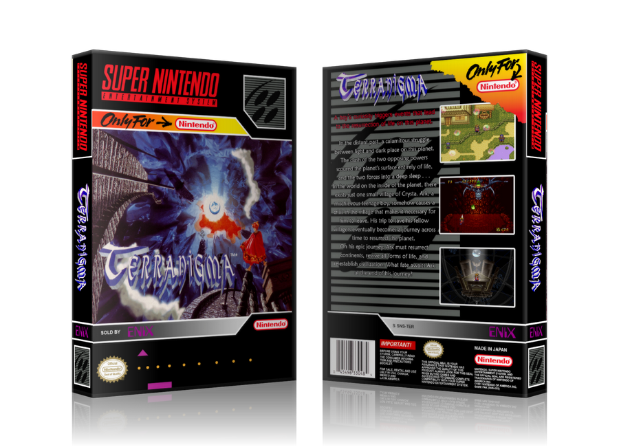 Terranigma Replacement Nintendo SNES Game Case Or Cover – SNES Replacement Game case product image 1