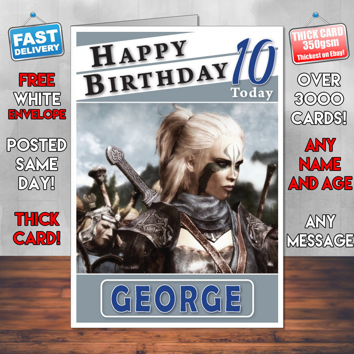 Personalised They Call Her Snow Hawk Inspired Style Game Kids Inspired Birthday Card (SA)