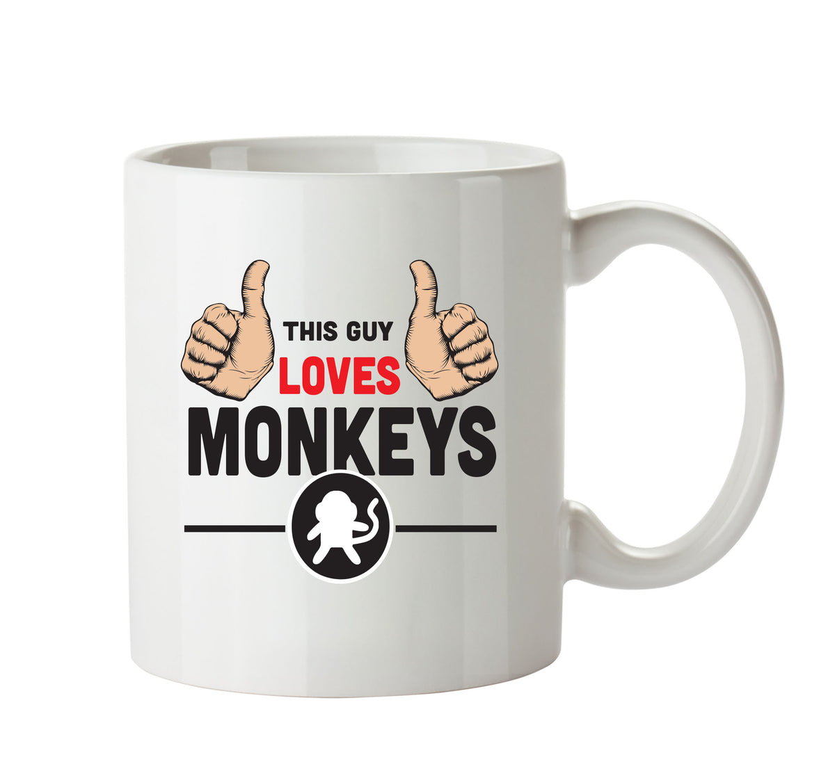 This Guy Loves MONKEYS Personalised ADULT OFFICE MUG β printed mug product image 1