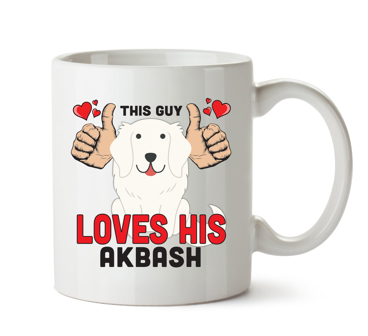 This guy loves his Akbash - Mug - Dog Lover Mug – This Guy Loves His Akbash mug – 11oz ceramic slogan mug