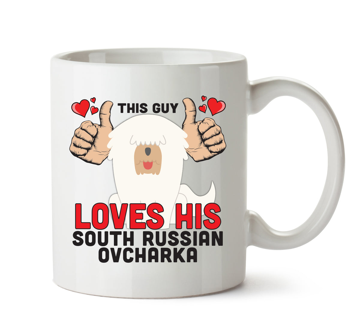 This guy loves his South Russian Ovcharka - Mug - Dog Lover Mug