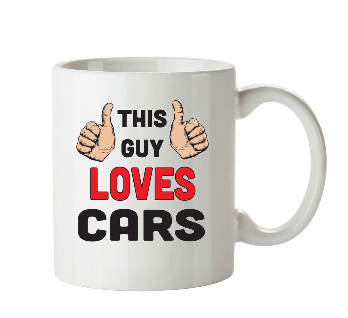 This Guy Loves Cars Personalised ADULT OFFICE MUG β printed mug product image 1