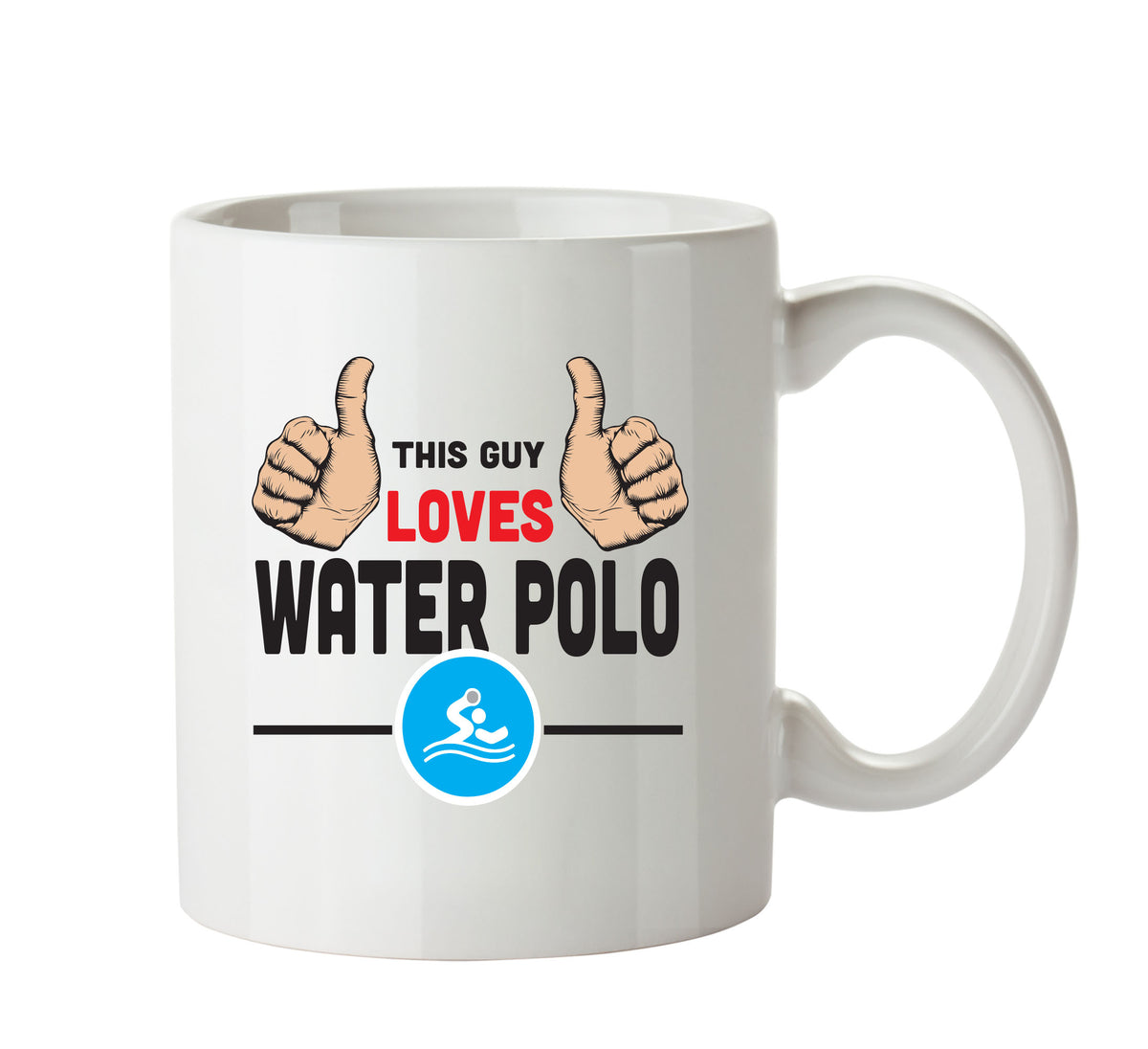 This Guy Loves Water Polo Personalised ADULT OFFICE MUG – printed mug product image 1
