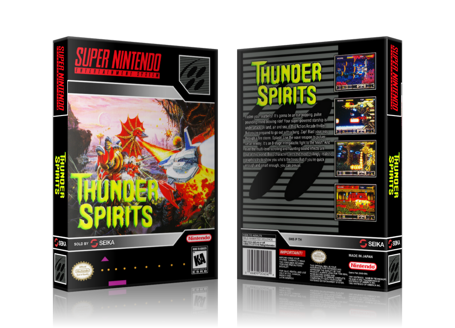Thunder Spirits Replacement Nintendo SNES Game Case Or Cover – SNES Replacement Game case product image 1