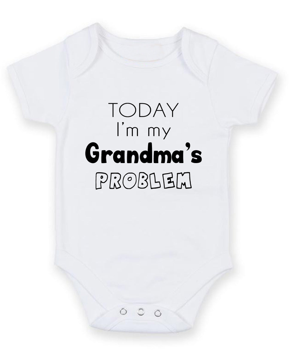 Today I Am Grandma's Problem Personalised Baby Boy Girl Unisex Short Sleeve Bodysuit β Today I Am Grandma's Problem Personalised Baby Boy Girl Unisex Short Sleeve