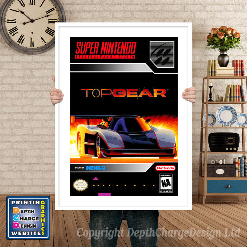 top gear snes theme Top Gear Super Nintendo GAME INSPIRED THEME Retro Gaming Poster A4 A3 A2 Or A1