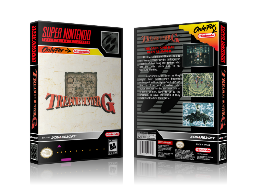 Treasure Hunter G Replacement Nintendo SNES Game Case Or Cover – SNES Replacement Game case product image 1
