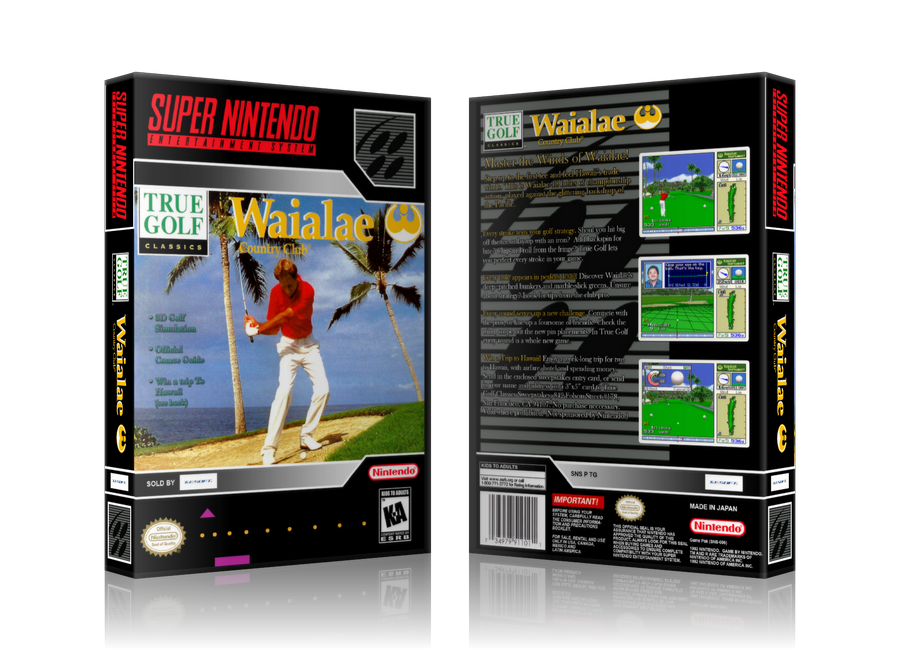 True Golf Waialae Club Replacement Nintendo SNES Game Case Or Cover β SNES Replacement Game case product image 1