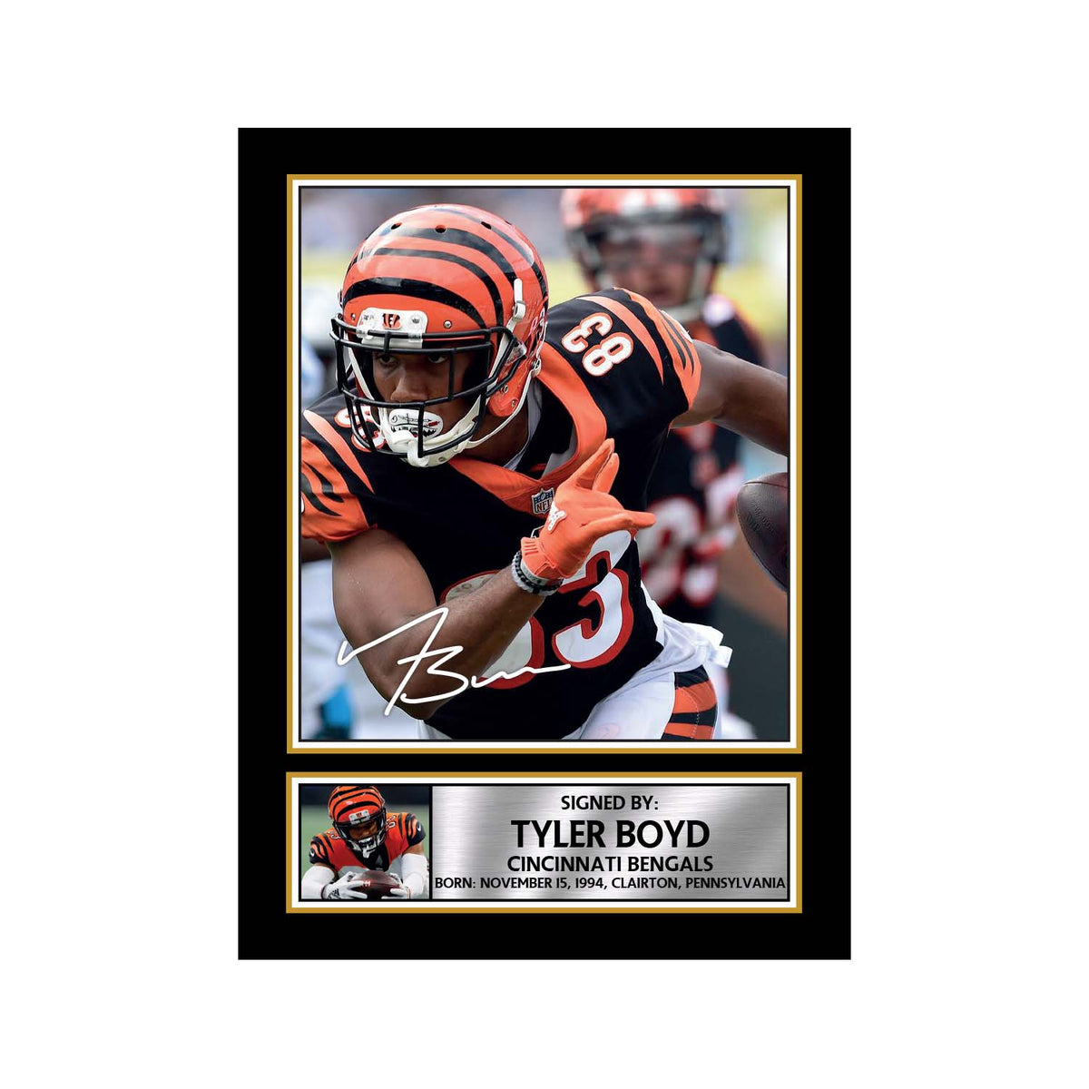 Tyler Boyd American Football Printed Signature Print – A1 Print Only