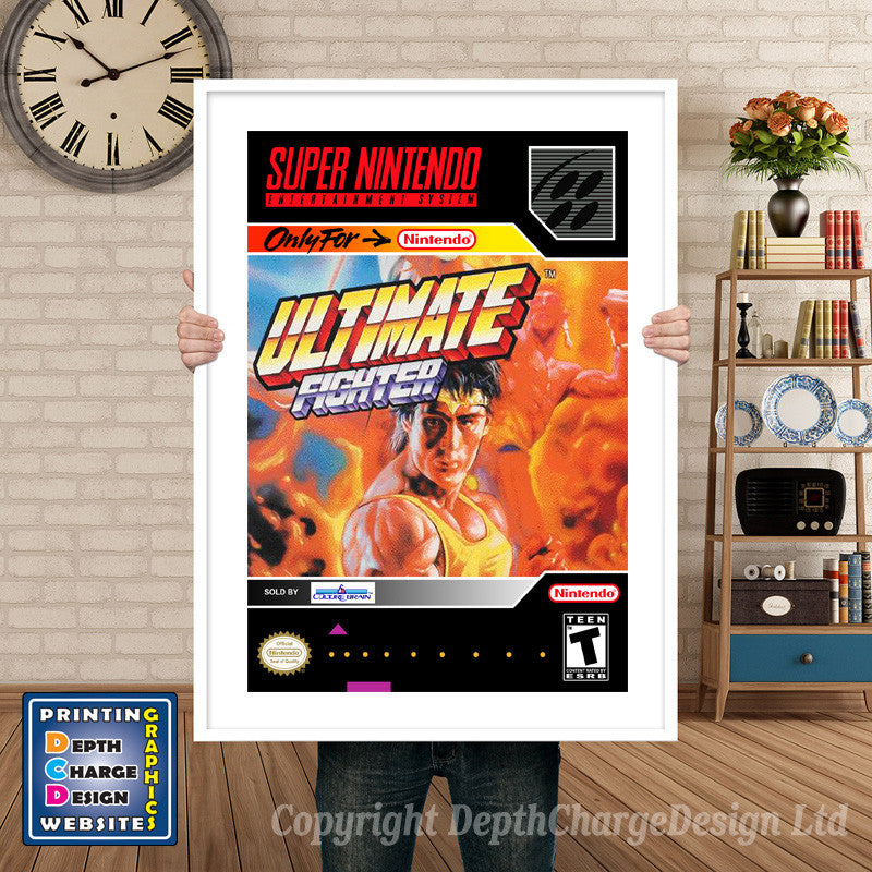 Ultimate Fighter Super Nintendo GAME INSPIRED THEME Retro Gaming Poster A4 A3 A2 Or A1