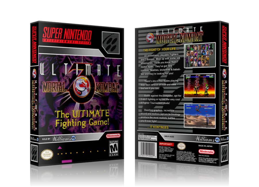 Ultimate Mortal Kombat 3 Replacement Nintendo SNES Game Case Or Cover – SNES Replacement Game case product image 1