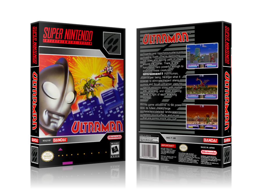 Ultraman Replacement Nintendo SNES Game Case Or Cover – SNES Replacement Game case product image 1