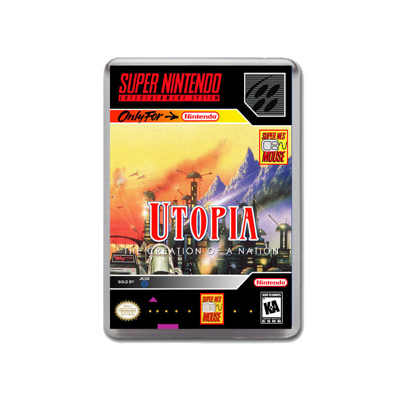 Utopia Creation Of A Nation - SNES GAME inspired Retro Gaming Magnet
